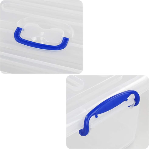 8 Liter Clear Plastic Storage Bins, 2 Packs Storage Boxes with Lids...