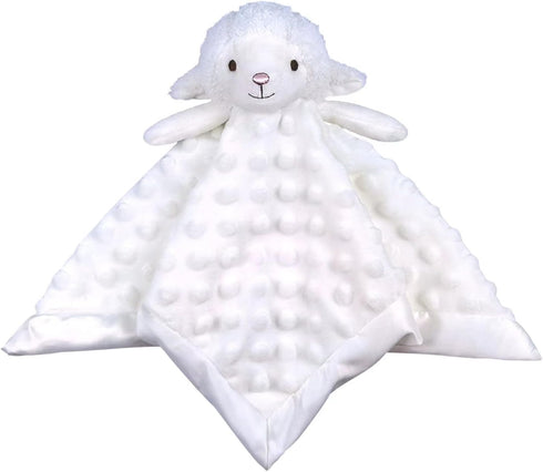Baby White Lamb Soft Stuffed Animal Security Blanket, Plush Sheep Character Lovey Blanket, Baby Shower/Nursery Gift, Cuddly Newborn, Infant, Toddl...