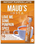 Maud's Pumpkin Spice Latte Instant Coffee Sticks - 16ct...