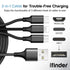 3 in 1 USB Charging Cable - 10 ft Long Multi USB Charging Cables for Multiple Devices - Universal Cell Phone Charger Cord for Android & iDevice - ...