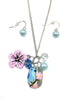 Linpeng Bird Bead Flower Charm Charms Necklace Earrings Set...