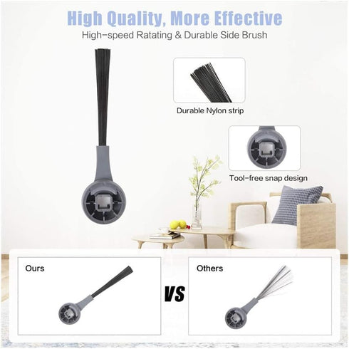 4pcs Side Brush for Shark ION Robot RVSBK950 RV750 R85 RV850 S87 Robot Vacuum Cleaner Sweeping Robot Accessories, Black, 3.9" Long, 1.4" Wide...