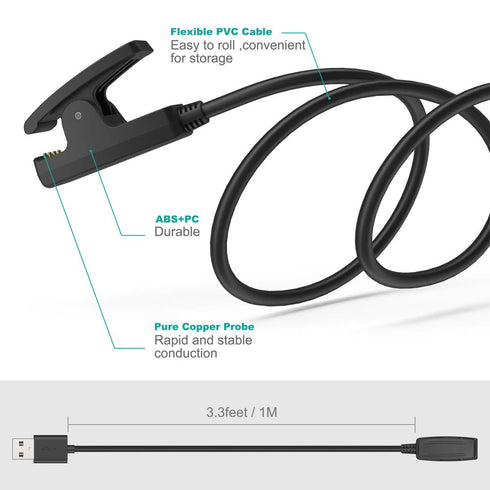 TUSITA Charger Compatible with Garmin Forerunner 35 35J 230 235 630 645 Music 735XT, Approach G10 S20, Vivomove HR, ForeAthlete 35J, Lily - USB Ch...