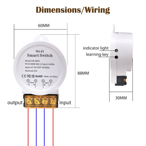 30A Hight Power WiFi Smart Switch,Compatible with Alexa/Google Home, APP Remote Control, Voice Control, Timer Function, DIY Mode, No Hub Required....
