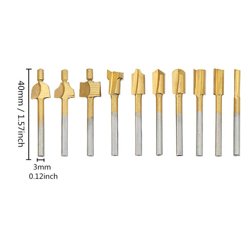 HSS Router Carbide Engraving Bits and Router Bit Set 1/8"(3mm) Shank for Rotary Tools Accessories for DIY Woodworking, Carving, Engraving, Drillin...
