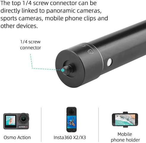 CAPART 51inch Extendable Selfie Stick for DJI OSMO Mobile 6 OM4 SE OSMO Action 4 3 Pocket 3 2, Insta360 Insta360 One X2 X3 One GO 3 2, Go Pro 11 1...