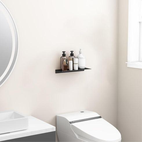 Danpoo Metal Wall Shelf, Black Floating Shelf, Small Bathroom Shelf, 12" Display Shelves for Wall Storage...