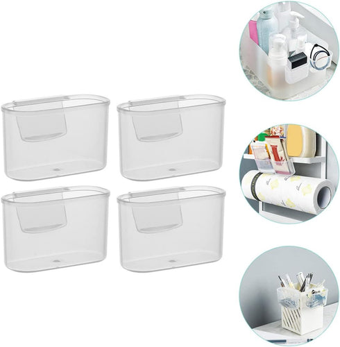 Cabilock Shelf Bracket Desktop Stand 4pcs Refrigerator Organizer Mini Fridge Organizer Fridge Side Door Holder Mini Fridge Organizer Bin Clear Pla...