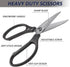 Stainless Steel Scissors Heavy Duty, Stainless Steel Scissors with Comfort Grip, All-Purpose Stainless Steel Scissors for Carpet, Cardboard, Leath...