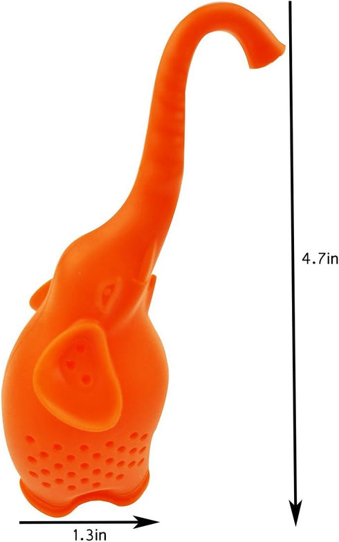 Creative Cute Animal Eco-friendly Silicone Tea Infuser Strainer Set of 6 PCS Elephant Shark Swan Squirrel Strawberry Owl Tea Steeper Tea Lover’s G...
