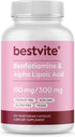 BESTVITE Benfotiamine 150mg / Alpha Lipoic Acid 300mg (120 Vegetarian Capsules) - No Stearates - Vegan - Gluten Free - Non GMO...