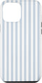 iPhone 13 Pro Max White and Light Blue Striped Geometric Line Pattern Case...