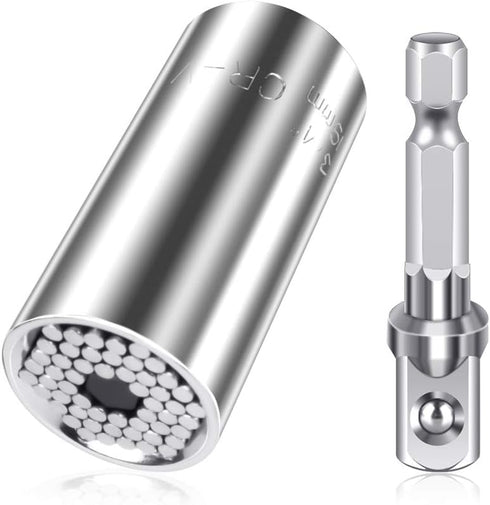 Super Universal Socket Tools Gifts for Men, Grip Socket Set Fits Standard 1/4'' - 3/4'', 7mm-19mm Universal Socket Wrench Tool Sets with Power Dri...
