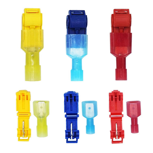 120Pcs/60Pairs T Tap Wire Connectors, Quick Splice Electrical Wire Terminals Connectors, Insulated Male Quick Disconnect Spade Terminals Assortmen...