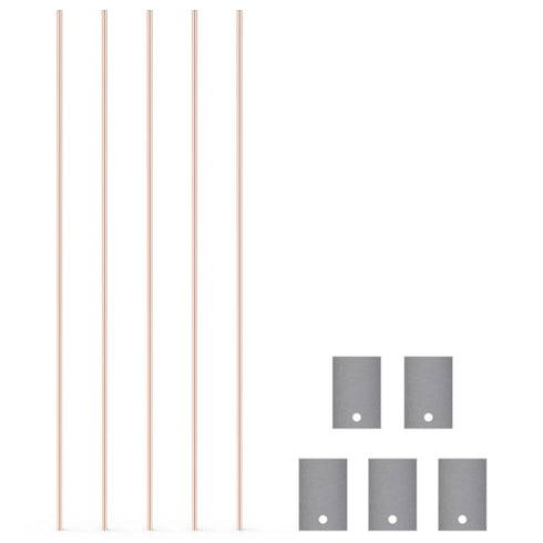 stonylab 5 Pack Plumbum Plate, 99.99% 1 * 10 * 15 mm Plumbum Anode Flat Metal Foil Electrode with Copper Wire for Cell Lab Research...