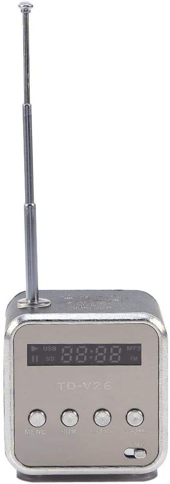 Music Player, Mini Speaker Music Player Portable FM Radio Stereo PC Fashion Support Card and U Disk(Black)...