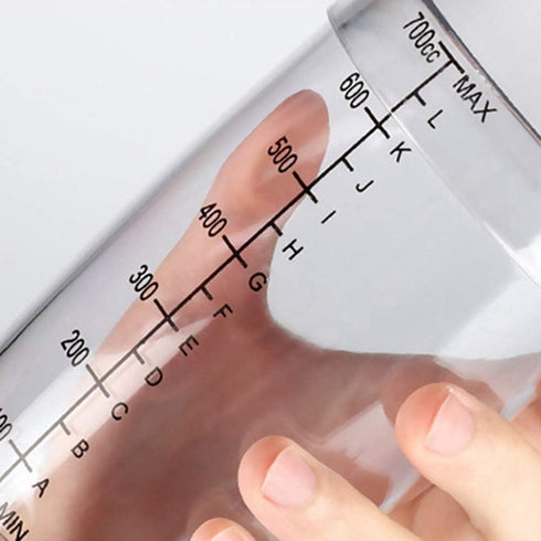 FEOOWV Plastic Cocktail Shaker, Hand Drink Mixer Boba Tea Shaker Cup with Scales,Bar Tool Transparent (24 oz / 700cc)...