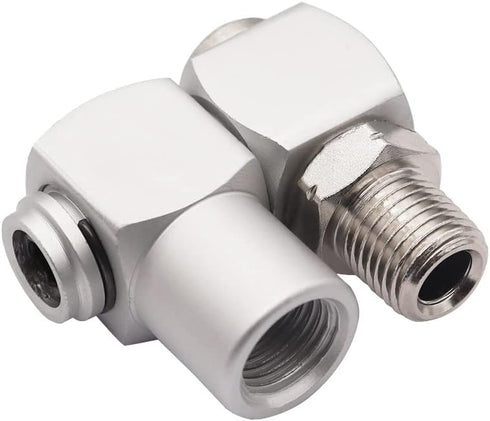 4PCS 1/4Inch NPT Air Tool 360 Degree Swivel Fitting Portable Air Tool Adapter,Air Hose Connector P-020...