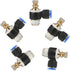 Pneumatic Push to Connect Air Flow Control Valve, 10mm Tube OD x 1/2" Male BSP Thread, Elbow 90 Degree Switch Valve Adapter Fitting (Pack of 5)...