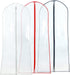 HANGERWORLD 72inch Long Dress Bag Garment Protector Covers - Pack of 3, Showerproof Clear PEVA Plastic, Mixed Color Trim...