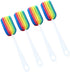 4PCS Cleaning Bottle Washer Coffee Cup Cleaning Colorful Sponge Cleaner Cup Washing Brush Long Bottle Brush...