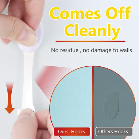 8PCS Hooks Small Light Clips with Adhesive Strips(Damage-Free Remove), Hanging Decorating Clips for String Fairy Lights, Multi-Function Self Adhes...