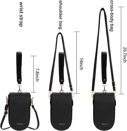 Sunwel Fashion Trendy Cell Phone Bag 5 Card Slots Mini Crossbody Bag Phone Purse Detachable Wristlet for Women Girls...