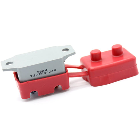6-28v DC Manual Reset Stud Circuit Breaker Type III with Red Cover for Automotive RV Marine Boat Battery Solar 20A 2pcs...