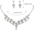 Yean Silver Wedding Jewelry Sets Rhinestone Necklace and Earring Set Crystal Prom Jewelry Sets for Women...