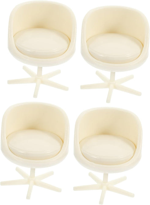 TOYANDONA 4pcs Dollhouse Armchair Miniature Office Chair Dollhouse Rotatable Chair Miniature Chairs Dollhouse Egg Chair Miniature Stool Mini Stool...