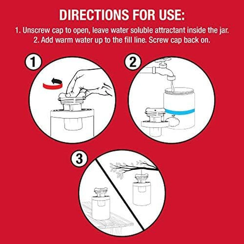 Catchmaster Reusable Fly Trap Outdoor Jar Refill 3-Pack Bait, Bug Catcher and Flying Insect Trap Natural Attractant Refill for Pest Control, Pet S...