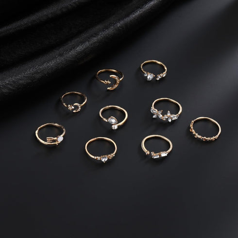 FUTIMELY Boho Retro Stackable Rings Sets for Women,Knuckle Joint Finger Nail Ring Sets Vintage Crystal Moon Flower Arrow Midi Rings Pack...
