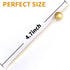 200PCS Cocktail Picks, Fancy Toothpicks for Appetizers, Decorative Bamboo Skewers for Appetizers Drinks Fruit, 4.7 Inch Long Wooden Gold Pearl Foo...