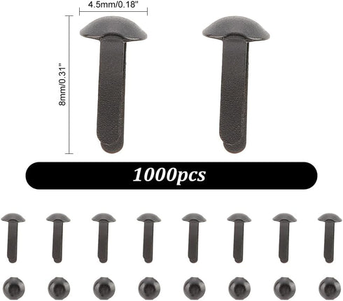 PH PandaHall 1000pcs Mini Brads Fasteners Black Metal Paper Fasteners Iron Scrapbooking Brads Pastel Brads for Paper Crafts School Project Decorat...