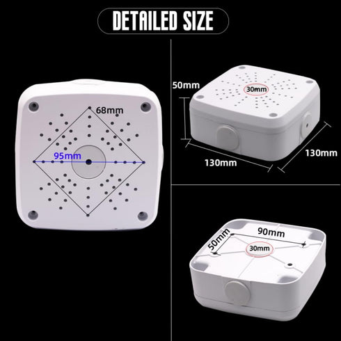 5" Security Camera Base Junction Box, Universal Electrical Box for CCTV Surveillance Cameras, Plastic Waterproof Junction Box Mount Bracket (5" Sq...