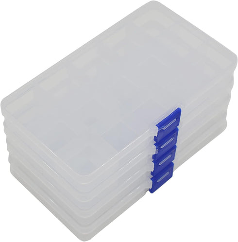 Yansanido 4 Pcs 15 Grids Clear 6.85 Inch x 3.85 Inch Adjustable Small Removable Clear Plastic Jewelry Organizer Divider Storage Box Jewelry Earrin...