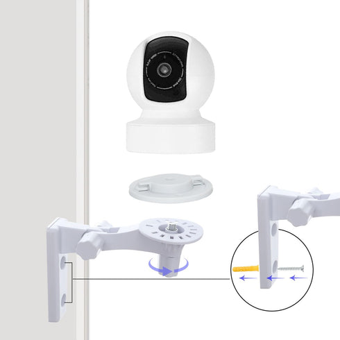 Wall Mount Compatible with TP-Link Tapo C210/ C200 and Kasa Indoor Pan EC70/ EC71/ KC410S, Adjustable Angles Bracket 180 Degree Rotation Easy to I...