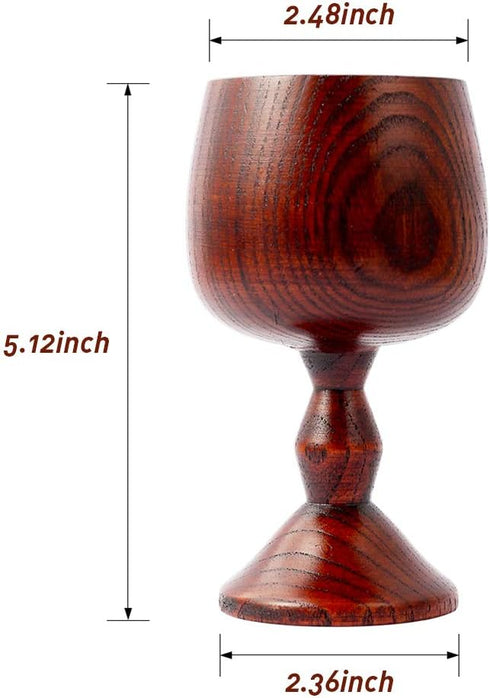 1pcs Hand-made Jujube Wooden Wine Goblet Water Cup 7oz...
