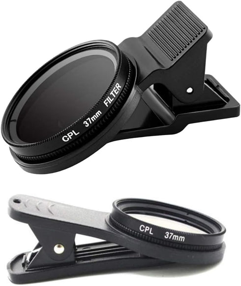 Totority Phone Circular Polarizer, 37mm Ultrathin Clip- on CPL Phone Lens Camera Ultra Thin Circular Polarizers Neutral Density Lens Camera Lens (...