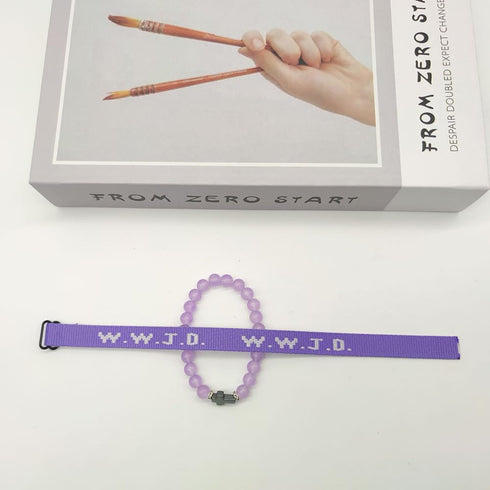 Pingyongchang WWJD Braided Rope Beads Bracelet Set for Women Men What Would Jesus Do Handmade Cross Beads Bracelet Natural Stone Stretch Elastic B...