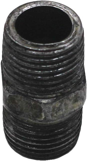 LONG TAO 10PCS 1/2" x 1.5" Black Malleable Steel Nipples Fitting Industrial Piping Plumbing Supplies Thread Pipe Nipple Adapter Fittings...