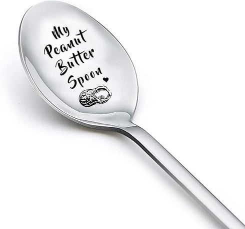 My Peanut Butter Spoon Funny Birthday Gifts for Women Mom Grandma Gifts from Daughter Granddaughter Grandson Son Dad Gifts for Men Best Friend Fri...