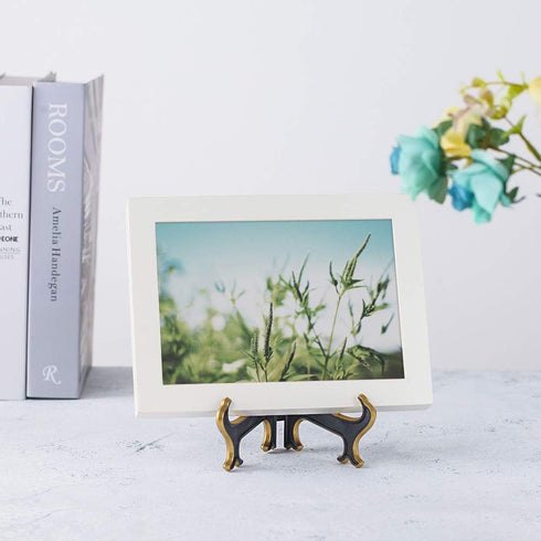 Artliving 6" Decorative Plate Stand Holder Plastic Picture Easel Display Stand Picture Frame Stand Black Gold...