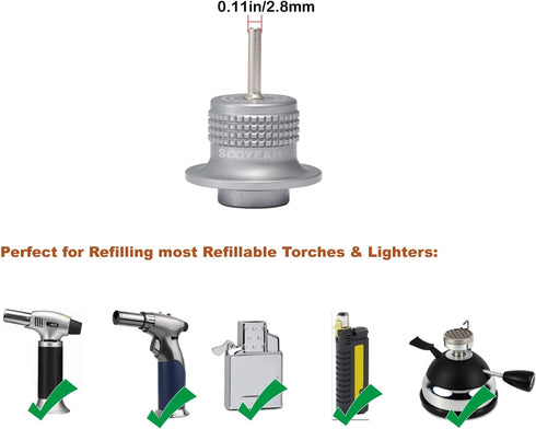 Butane/Isobutane Fill Adapter,Gas Refill Adapter,Butane Nozzle Fill Adapter Tip for use with Butane Lighters/Butane Torches,Convert Cassette Canis...
