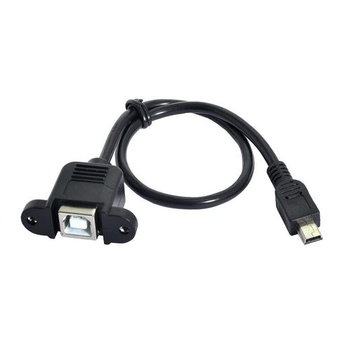 chenyang CY Mini USB 5pin Male to USB B Female Panel Mount Type Cable 20cm with Screws...