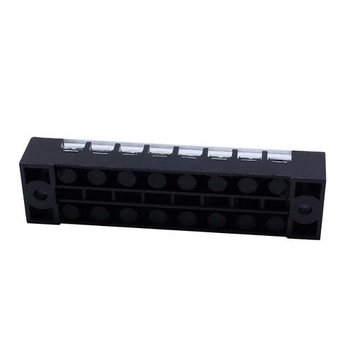 Antrader 10-Pack 8 Positions Dual Rows 600V 15A Wire Barrier Block Screw Terminal Strip with Cover TB-1508...
