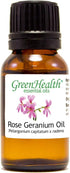 GreenHealth - Rose Geranium 100% Pure Therapeutic Grade Essential Oil -15ml...
