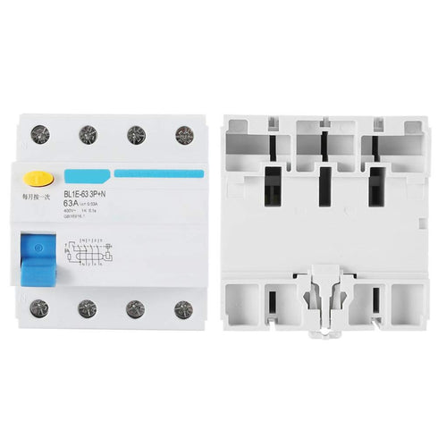YWBL-WH BL1E-63 Current Circuit Breaker 3P+N 63A RCCB 230V 30mA Leakage Overload Short Circuit, Breaker...