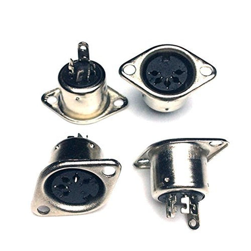 CESS DIN Female 5-Pin Jack Socket Connector Panel Mount Soldering - 5 Pin MIDI DIN Socket (LW) (jcx) (4 Pack)...