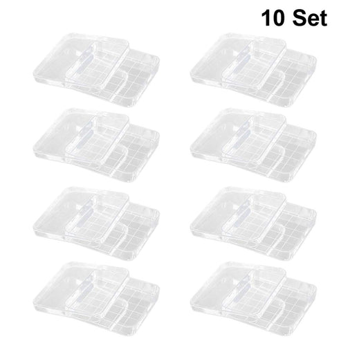 Scicalife 10 Sets Square Petri Dish with Lids, Plastic Material, Container for School Lab Science Experiment...